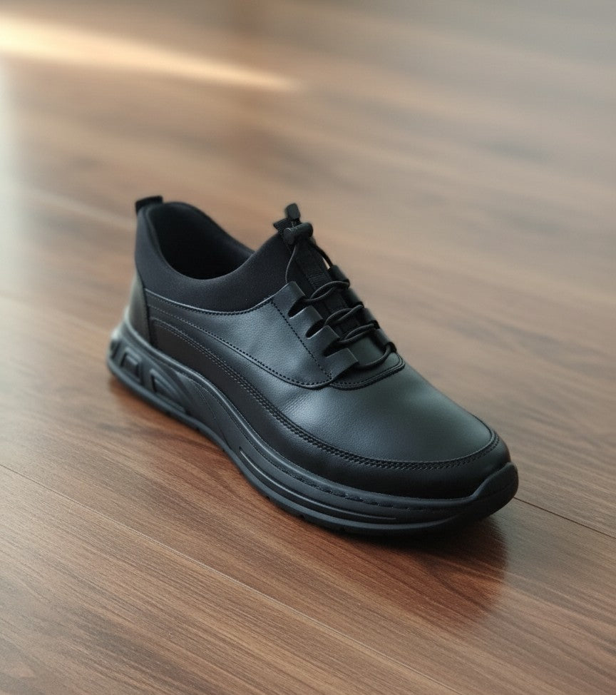 Chaussure Noir Cuir Véritable