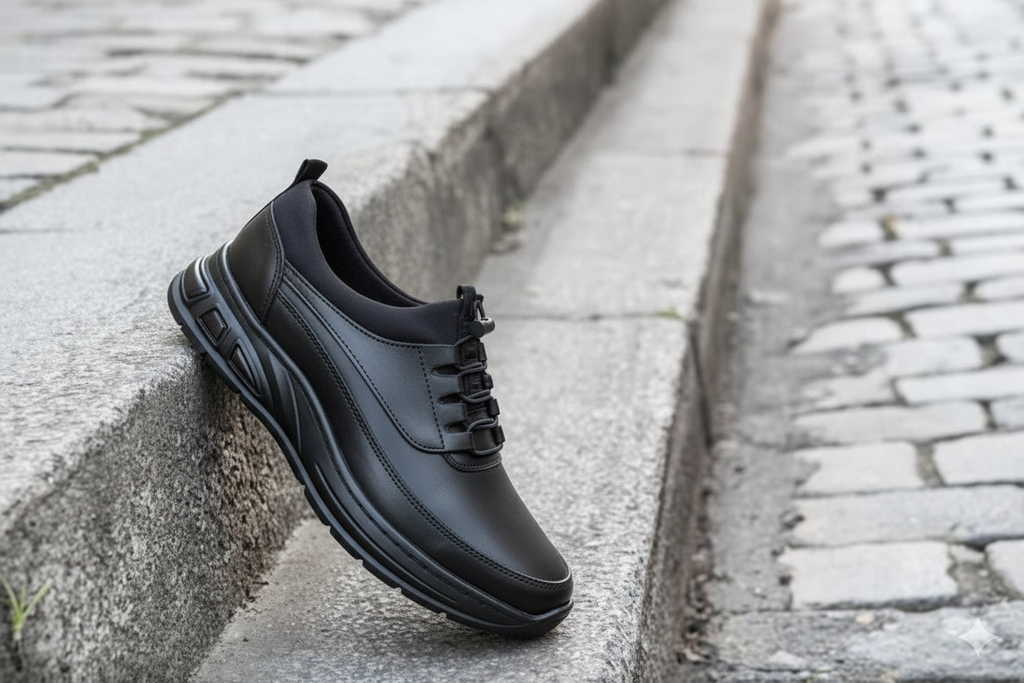 Chaussure Noir Cuir Véritable