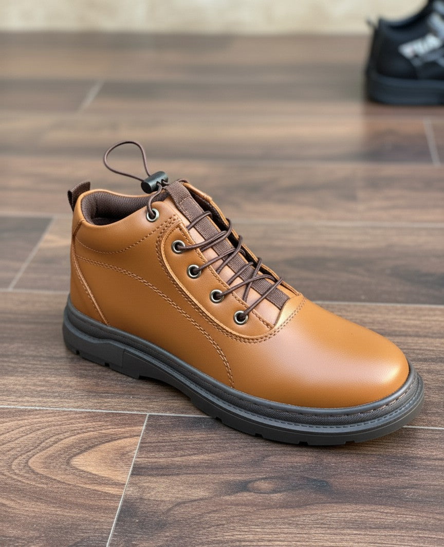 Demi Bottes Marron Cuir Véritable