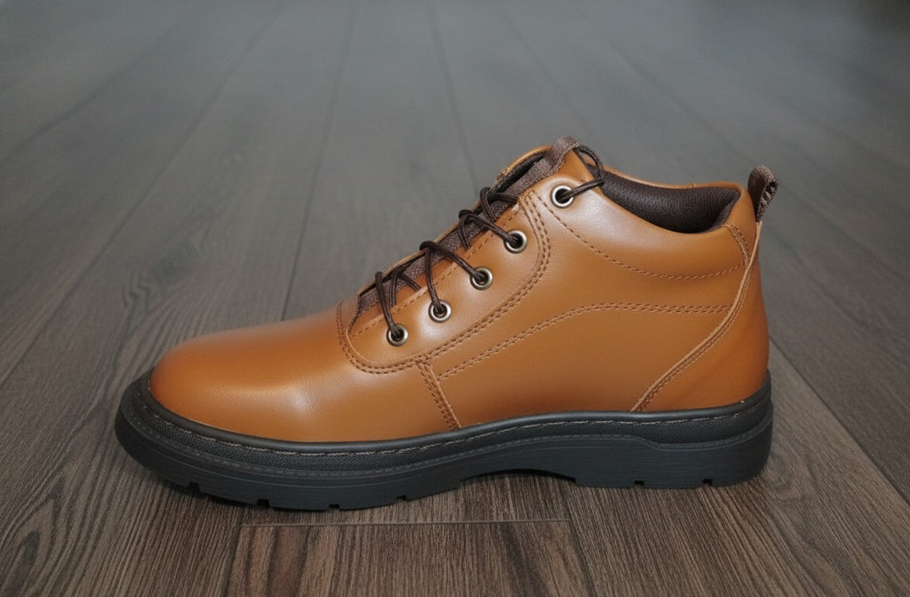 Demi Bottes Marron Cuir Véritable