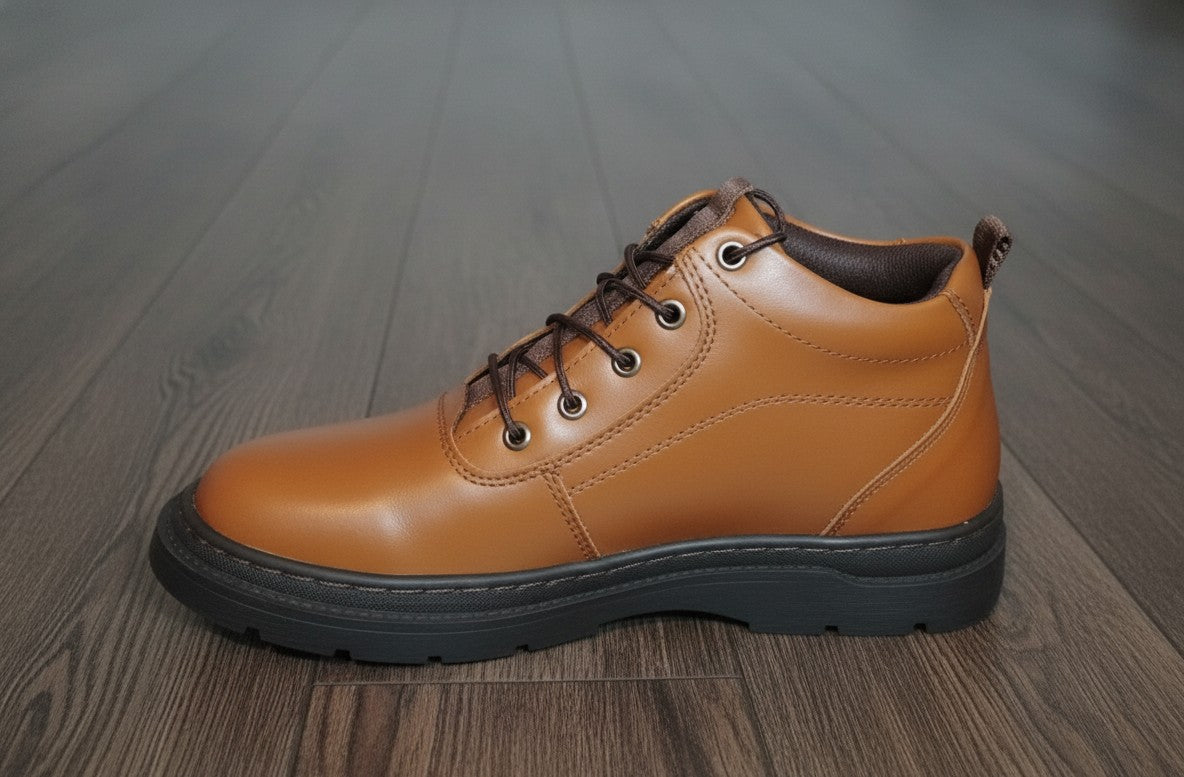 Demi Bottes Marron Cuir Véritable