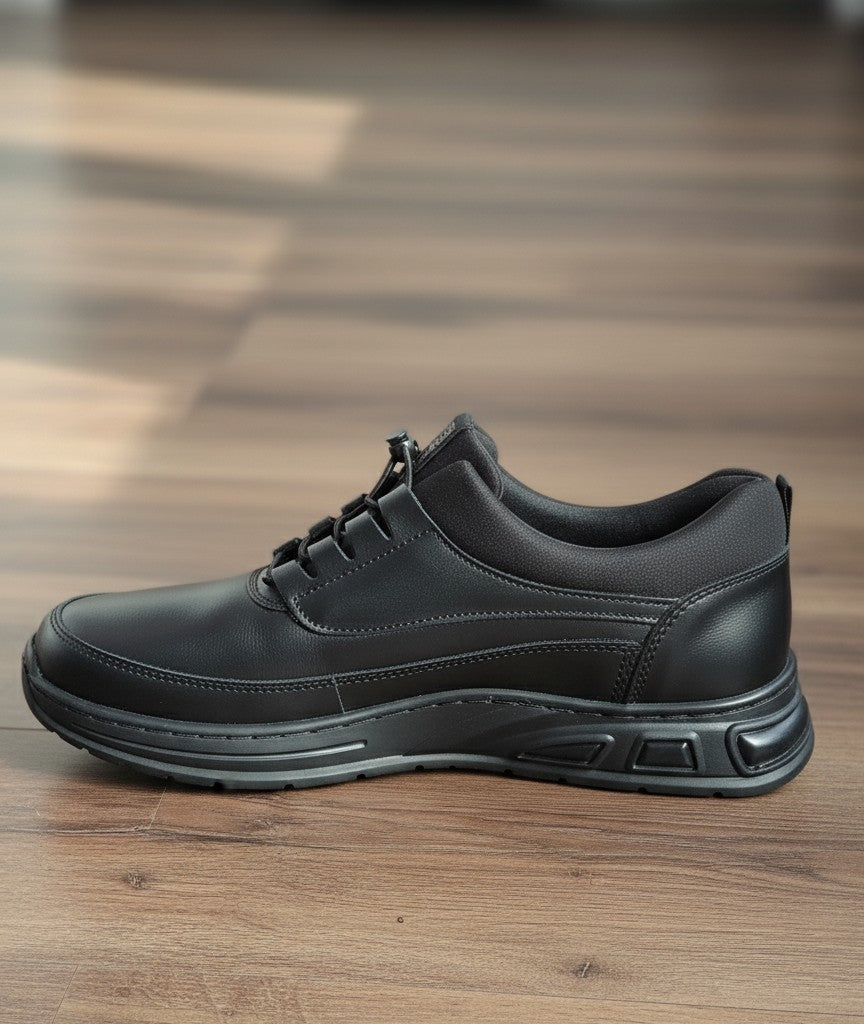 Chaussure Noir Cuir Véritable